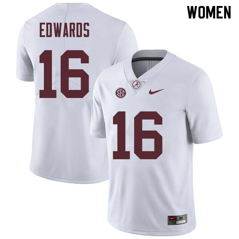 Alabama Crimson Tide Women's Kyle Edwards #16 White NCAA Nike Authentic Stitched College Football Jersey NV16J27GG